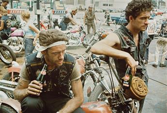 DANNY LYON (1942- ) Two rare color prints from the series Bikeriders: Run to Springfield, Illinois * Cal, on the Springfield Run. 1966;